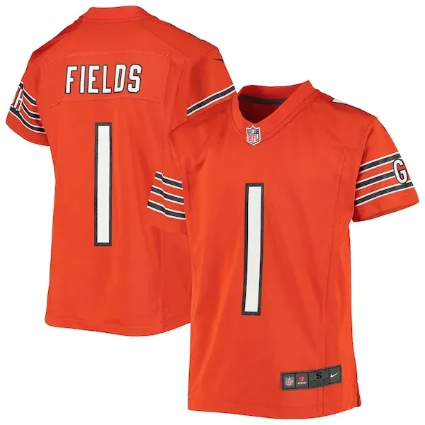 None Justin Fields Game Jersey - Orange | NFL Player Jersey | NFL Foot