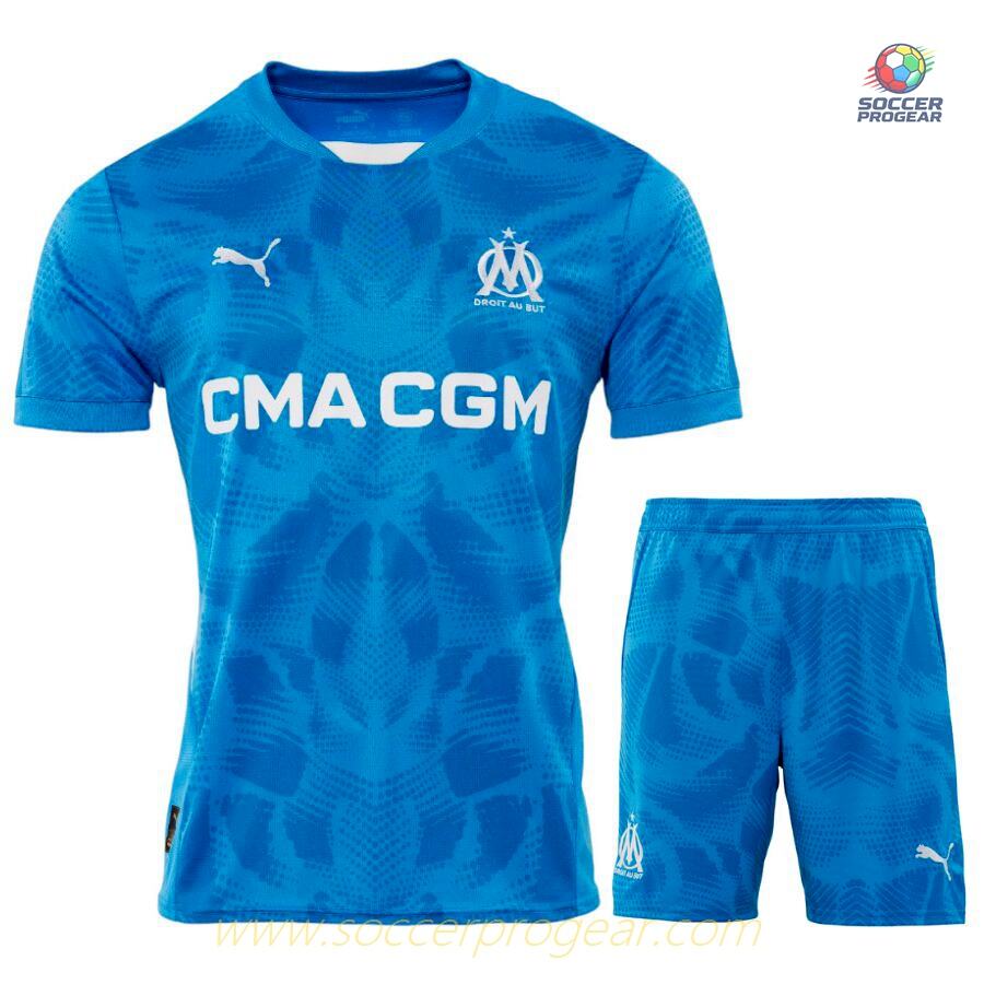 OM 2024-25 Edition Blue Goalkeeper Kids Edition Football Kit Team Jersey