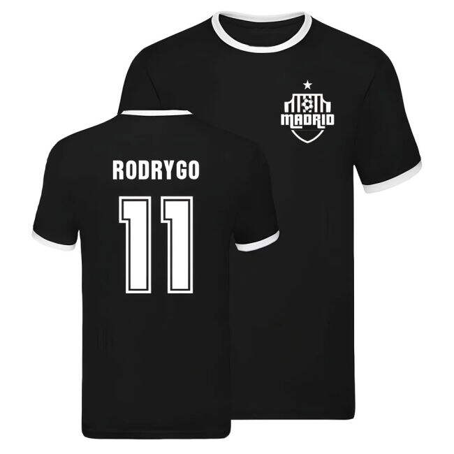 Real Madrid Ringer T-shirt (Rodrygo 11) Jersey - Fan - Premium- Smart