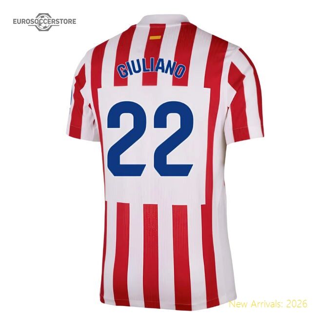Atletico Madrid League Giuliano Home Top-tier Jersey Adidas Climacool