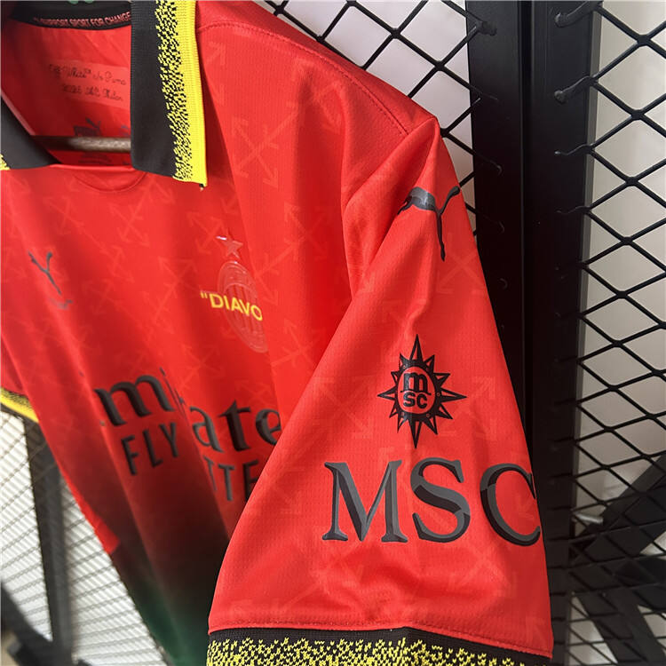 AC Milan X Off-White Shirt 2025 - Red - Official Replica 10047