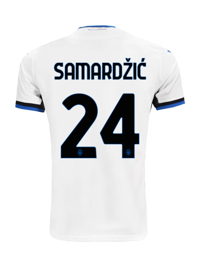 Atalanta's 24-25 Away Jersey with SAMARDŽIĆ 24 on the back