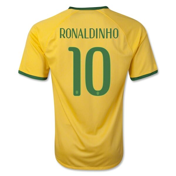 2014 Brazil 10 RONALDINHO Home Yellow Jersey Shirt - Official Replica