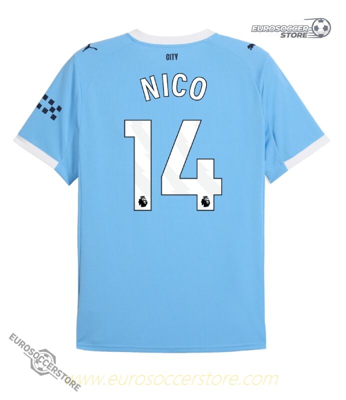 Nico's 14 Manchester City Home Jersey for the 25-26 Season