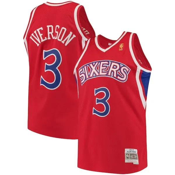 Allen Iverson PHI Elite Swingman Jersey - Red - Licensed Product