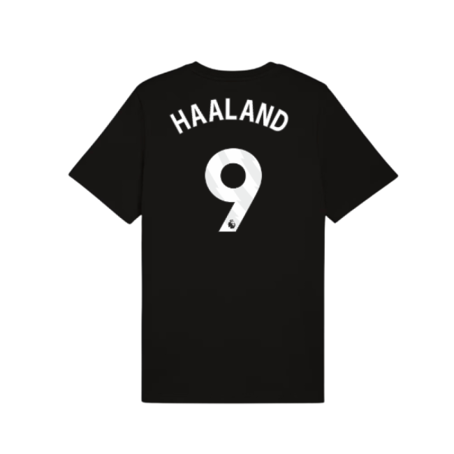 Official 2025-2026 Man City Ftbless Tee (black) (haaland 9) - Premium