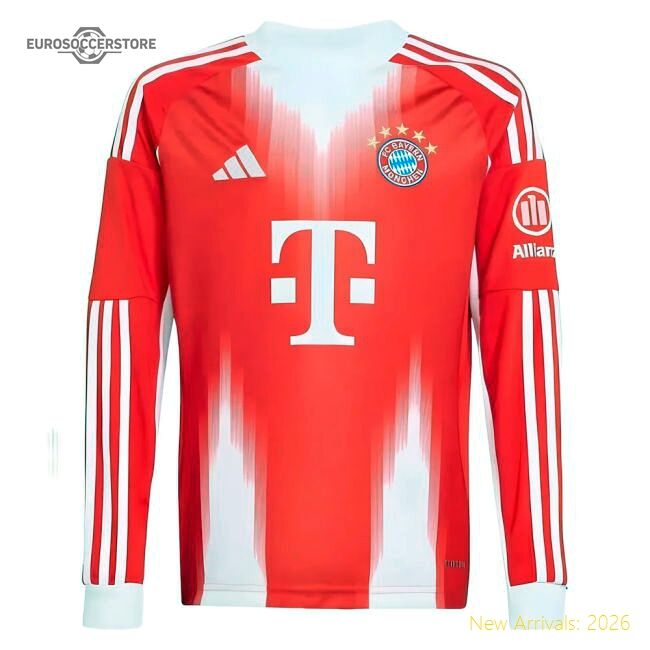 Luxury 2025-2026 Bayern Munich Long Sleeve Home Jersey (kids)