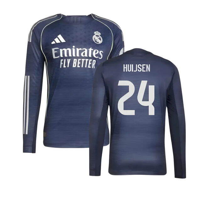 Away Shirt for Real Madrid Authentic Long Sleeve 2025-2026 (Unisex