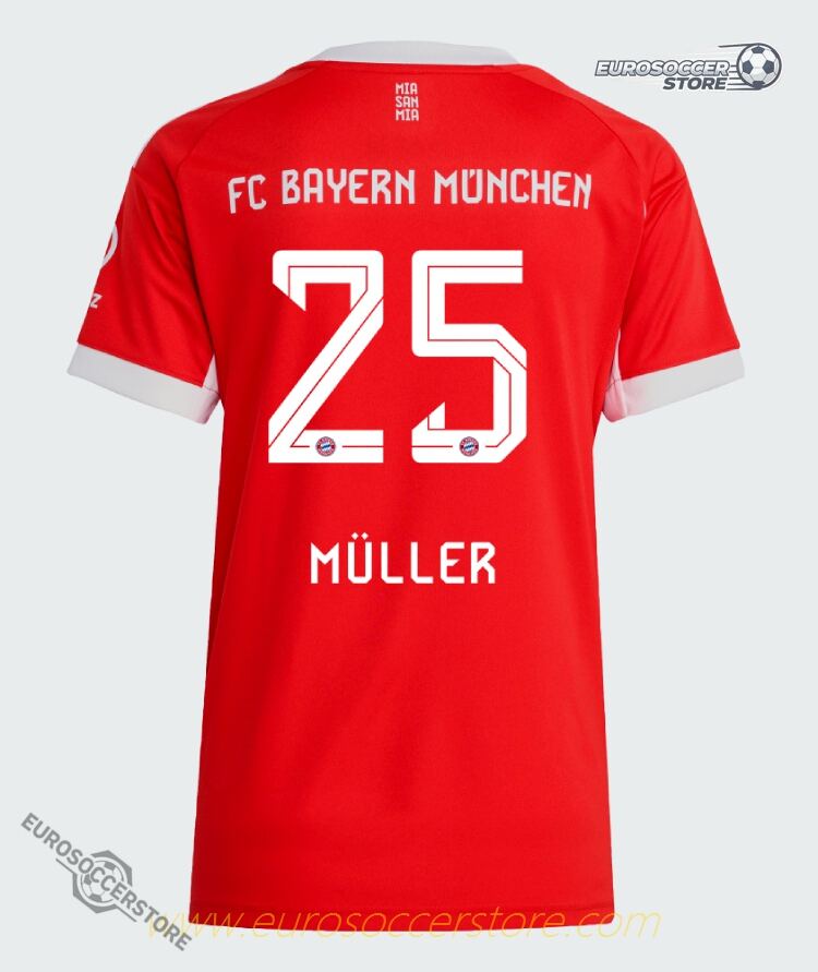 Müller's No.25 Home Jersey for Bayern Munich Women's Team 25-26 Season
