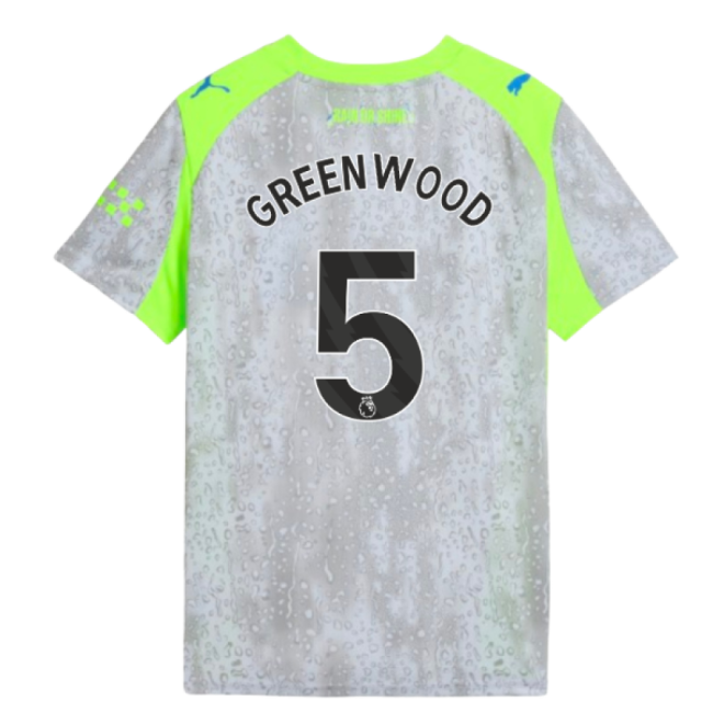 retro 2025-2026 Man City Third Shirt (Kids) (Greenwood 5)
