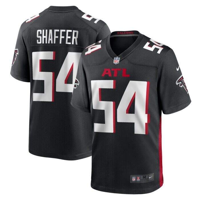 Men's Atlanta Falcons Justin Shaffer Nike Black Game Jerse...