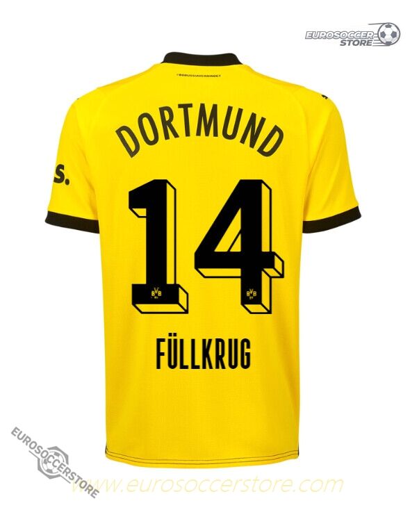 Borussia Dortmund's 23-24 Home Jersey featuring Füllkrug with the number 14