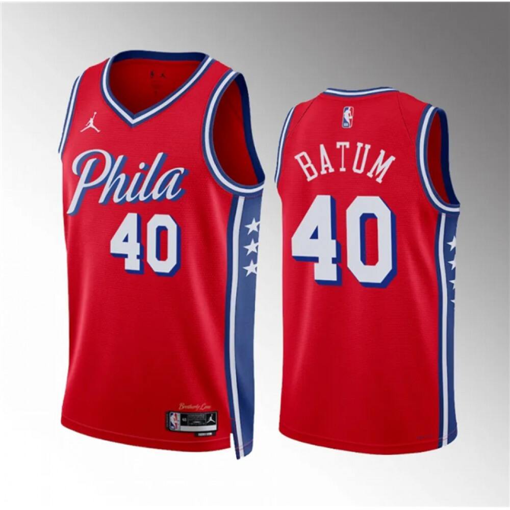 Fan Favorite Professional Men's 76ers #40 Nicolas Red Basketball Jersey