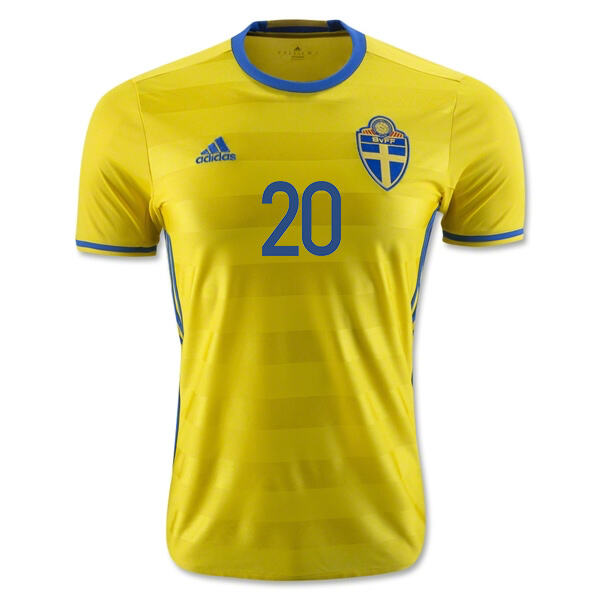 Authentic Sweden Home 2016 20 Toivonen Soccer Jersey Shirt