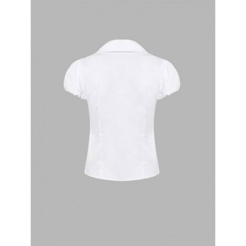 Ruched Button Up Solid Shirt RK4067