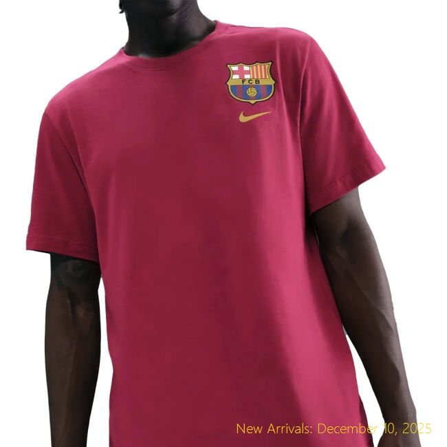 Authentic 2025-2026 Barca Barcelona Crest Tee (Shield Red) -