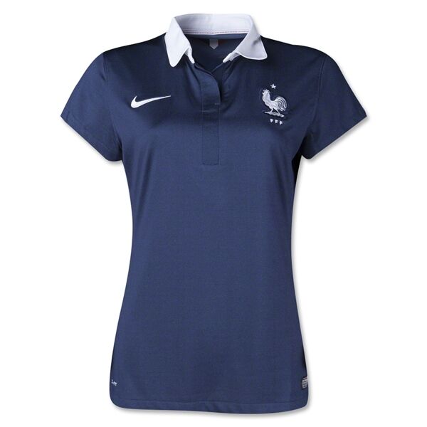 Premium Comfort Fit 2014 France Home Navy women's Jersey Shirt