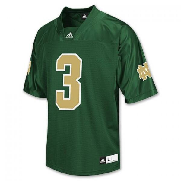 Notre Dame Fighting Irish Men Green #3 Adidas Green Elite Series
