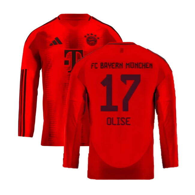 2024-2025 Home Shirt by Bayern Munich Long Sleeve (Junior