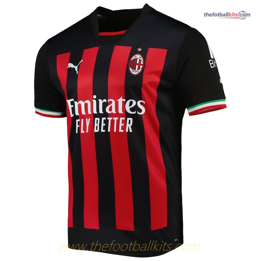 Stadium Version AC Milan Home Soccer Football Shirt 2022/23 Season