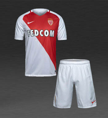 Kids AS Monaco Home 201617 Soccer KitShirtShorts - Official Replica