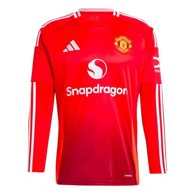 Man Utd Authentic 2024-2025 Man Utd Long Sleeve Home Shirt (Your Name)