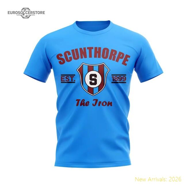 Official Scunthorpe Established Football T-shirt (sky) - Premium