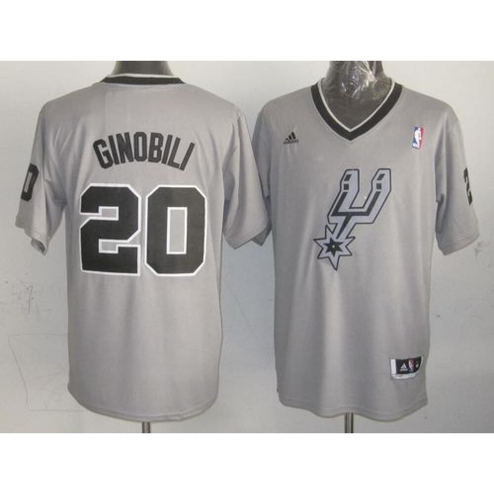 Spurs #20 Manu Ginobili Grey 2013 Christmas Day Swingman Stitched NBA Jersey