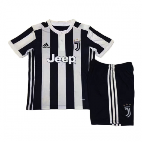 Kids Juventus 201718 Home Soccer Suits ShirtShorts - Official Replica