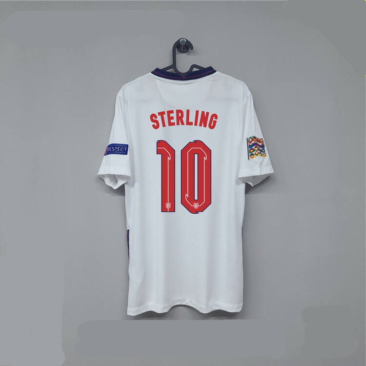 Euro 2020 England Home Kit 10 STERLING Soccer Shirt White Football