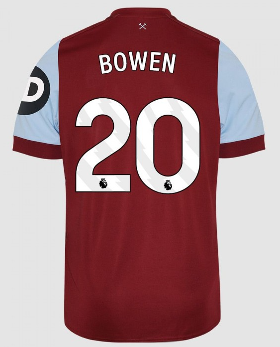 West Ham United BOWEN 2020 Home Football Jersey for the 23-24 Season