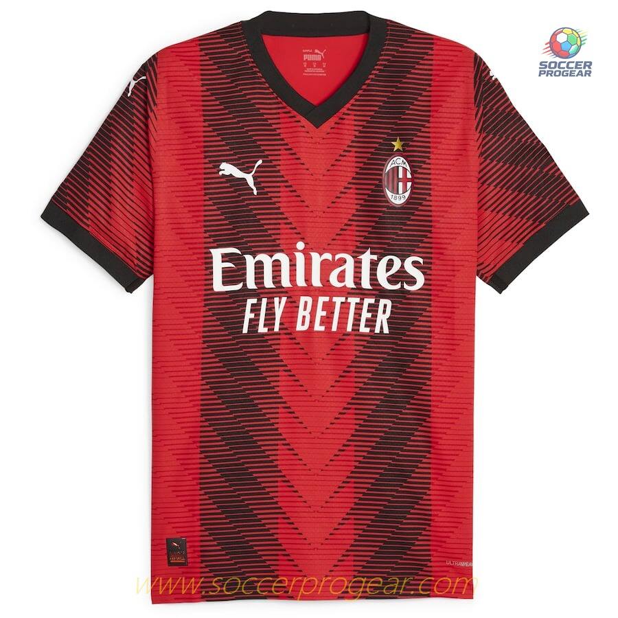 Milan Ac Home Youth Soccer Uniform Team Shirt 2023 2024 Giroud