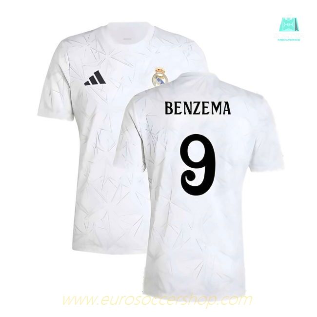 2024-2025 Real Madrid Pre-Match Shirt (White) (Benzema 9)