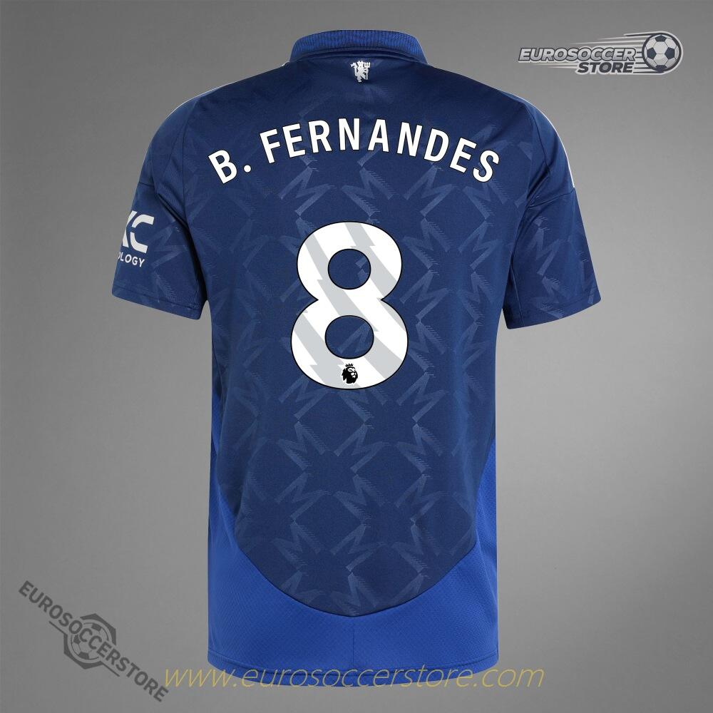 Away Jersey of Manchester United Featuring B. FERNANDES 8 for the 24-25 Season