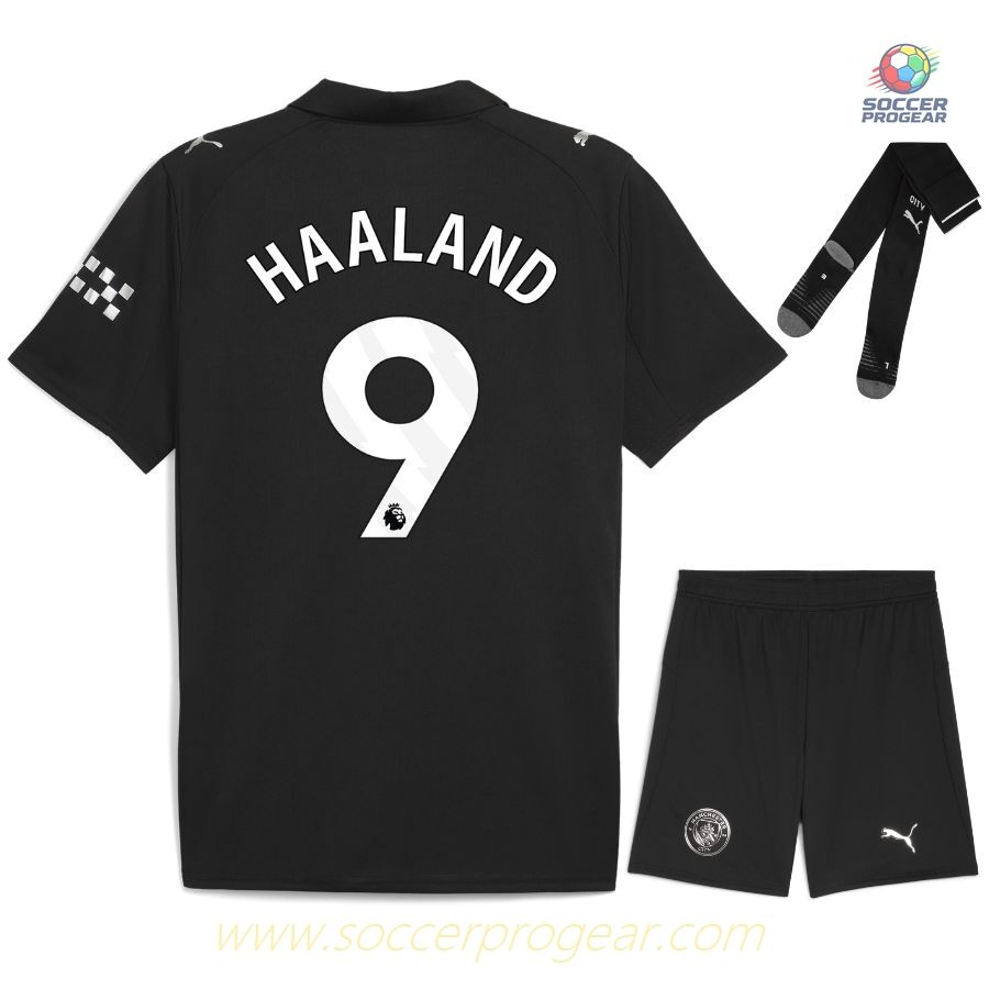 Manchester City Away Child Kit Shirt 2025-2026 Season Haaland