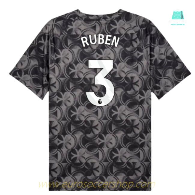 2025-2026 Man City Warm Up Jersey (Black) (Ruben 3)