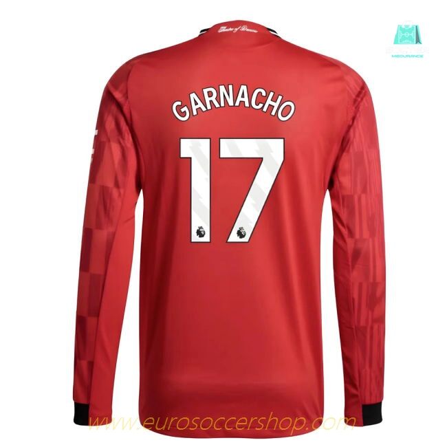 2025-2026 Man Utd Authentic Long Sleeve Home Shirt (Garnacho 17)