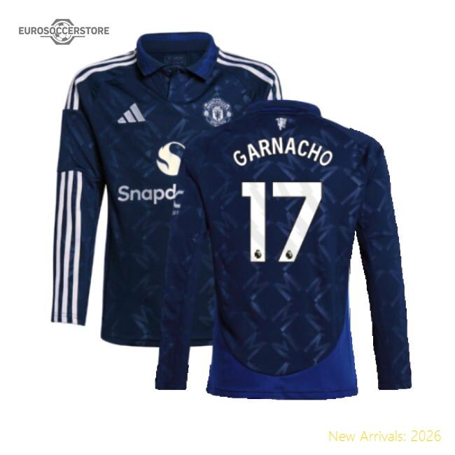 Premium 2024-2025 Man Utd Long Sleeve Away Shirt (kids) (garnacho 17