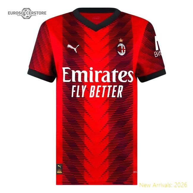Ac Milan Italian Football Home Top-tier Jersey Adidas Climacool