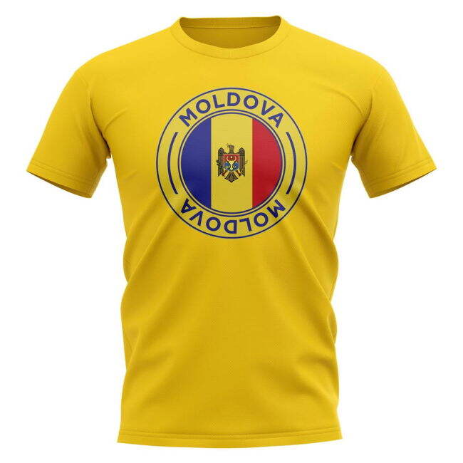 Moldova Football Badge T-Shirt (Yellow) Holland Euro Worldcup