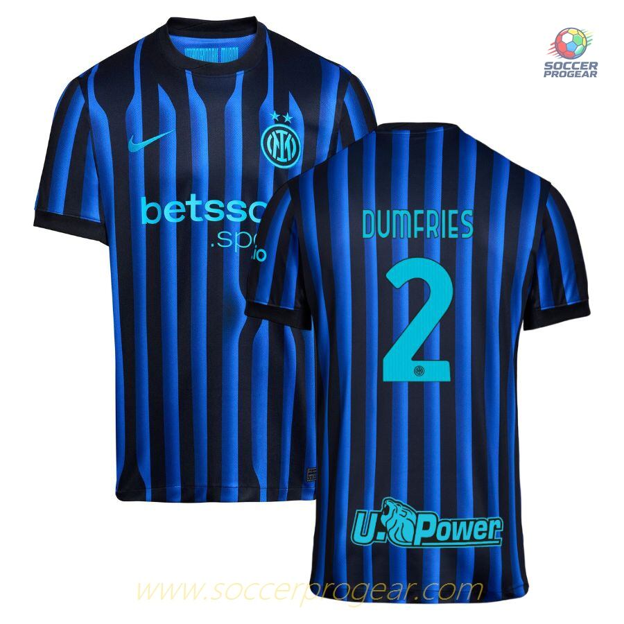 Inter Milan Home Football Soccer Team Shirt 2025-26 Edition Dumfries