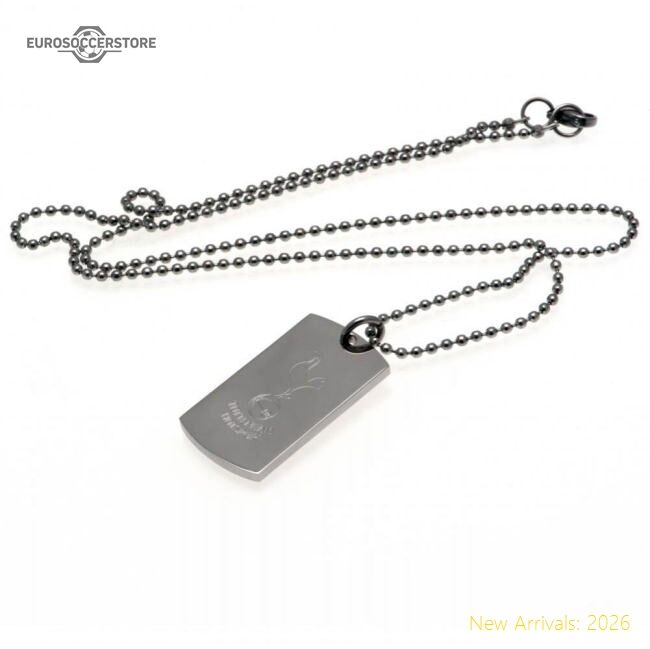 Authentic Tottenham Hotspur Fc Engraved Dog Tag & Chain - Premium