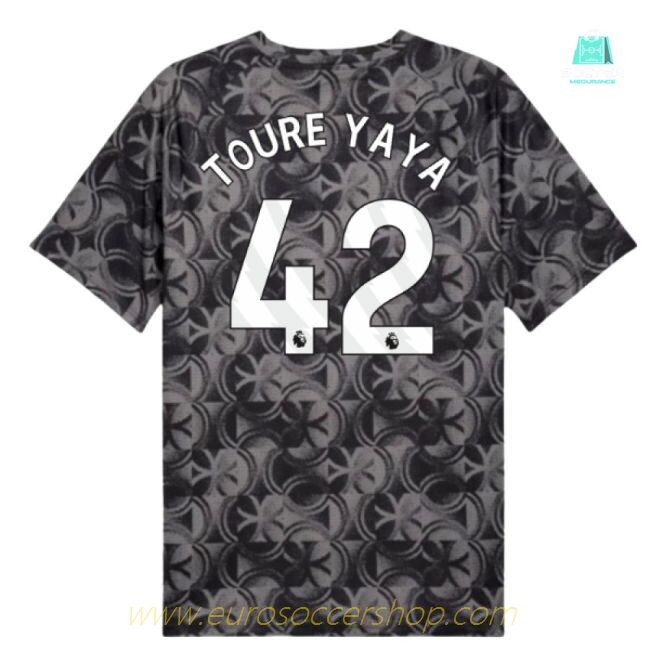 2025-2026 Man City Warm Up Jersey (Black) (Toure Yaya 42)