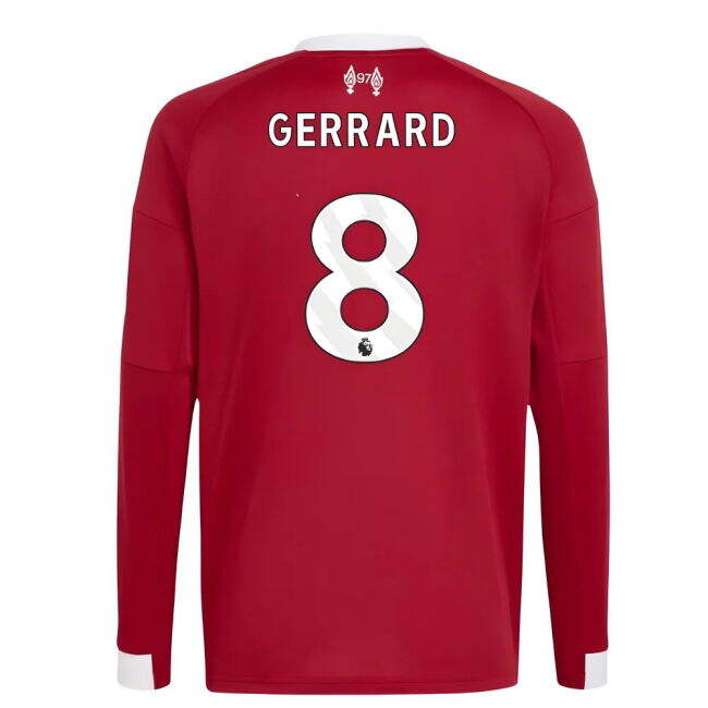 2025-2026 Liverpool Long Sleeve Home Shirt (Kids) (Gerrard 8)