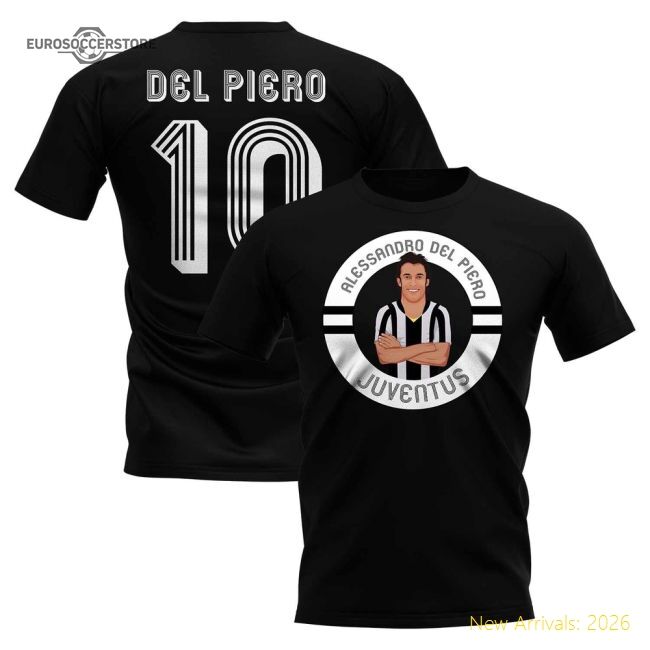 Top-grade Alessandro Del Piero Illustration Tee (black)