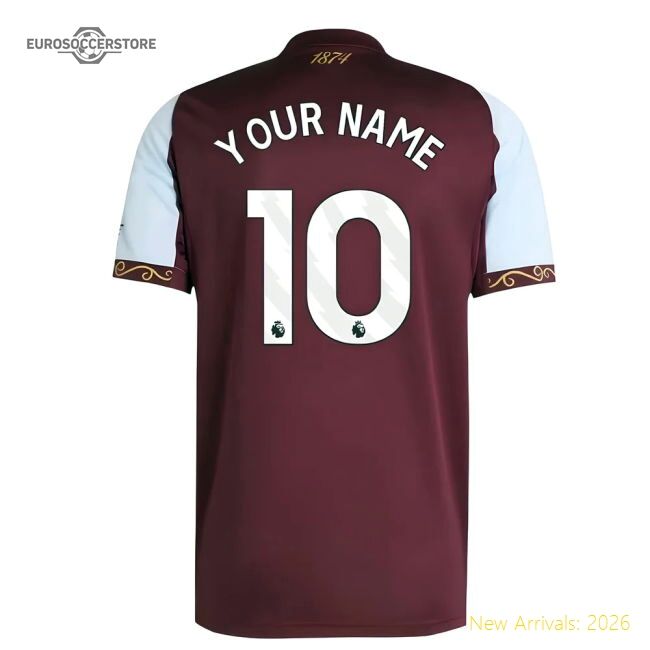 Official 2025-2026 Aston Villa Home Shirt (your Name) - Premium