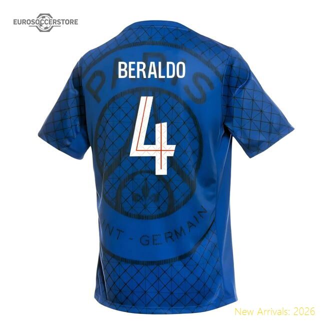 Professional-Grade 2025-2026 Psg Academy Pro Home Pre Match Shirt (Royal) (Beraldo