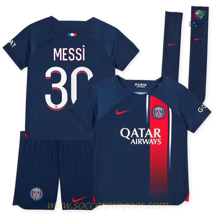 PSG Messi Home Kids Edition Jersey Set Team Shirt 2023 2024