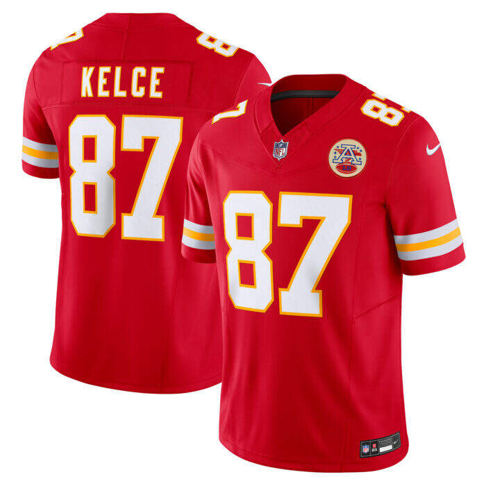 Men's Kansas City Chiefs Travis Kelce Nike Red Vapor F.U.S...
