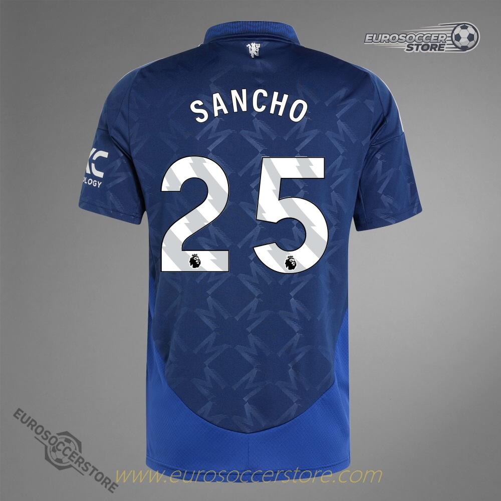 Away Jersey of Manchester United, featuring SANCHO with the number 25 for the 24-25 season.
